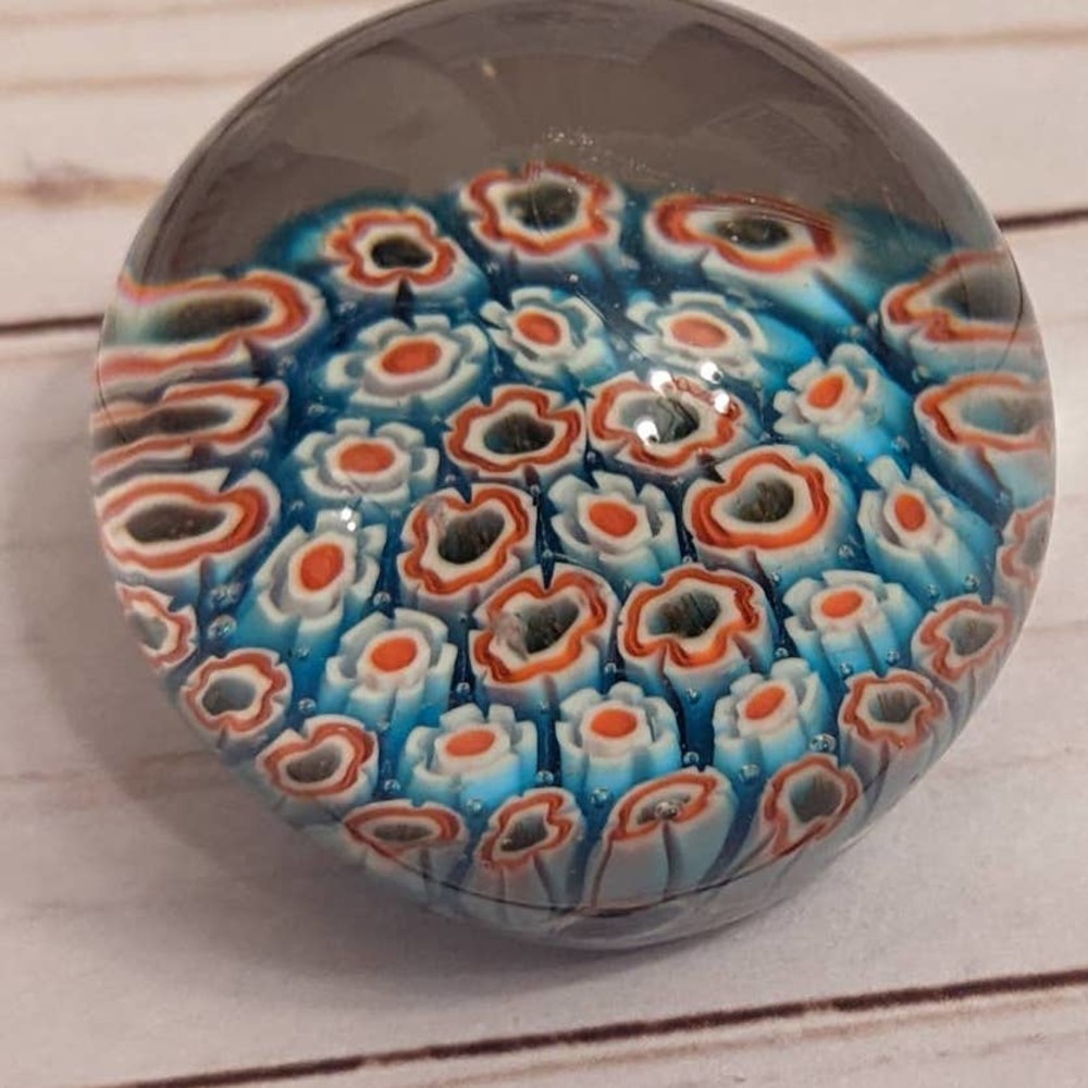 Vintage Millefiori Art Glass Paperweight